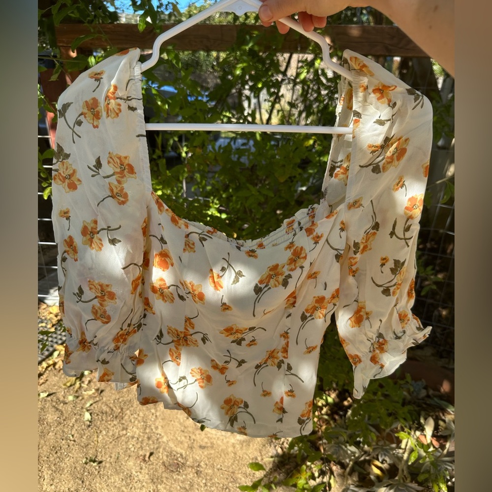 NWOT yellow floral Reformation top